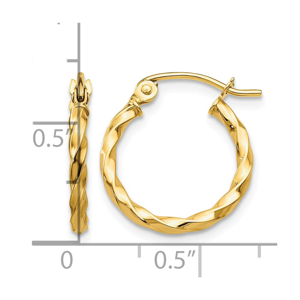 14k Twist Polished Hoop Earring