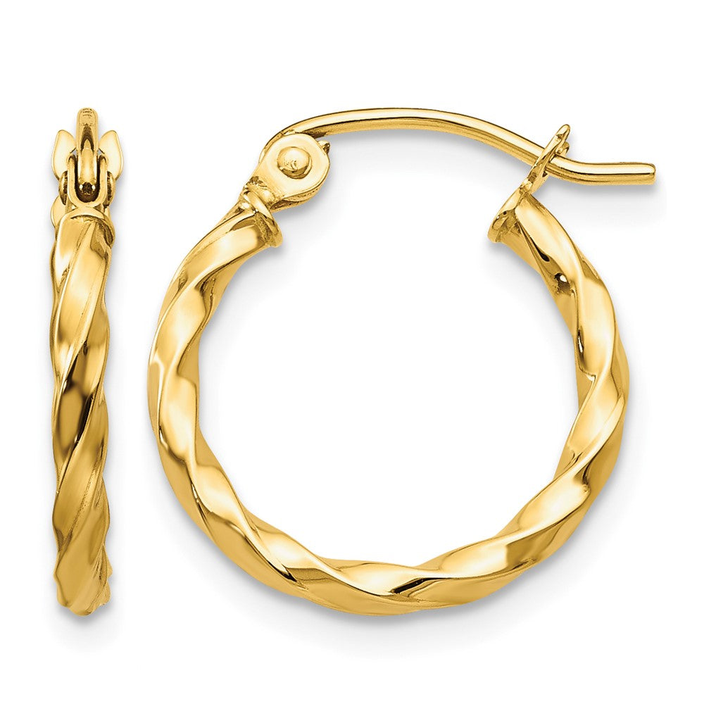 14k Twist Polished Hoop Earring