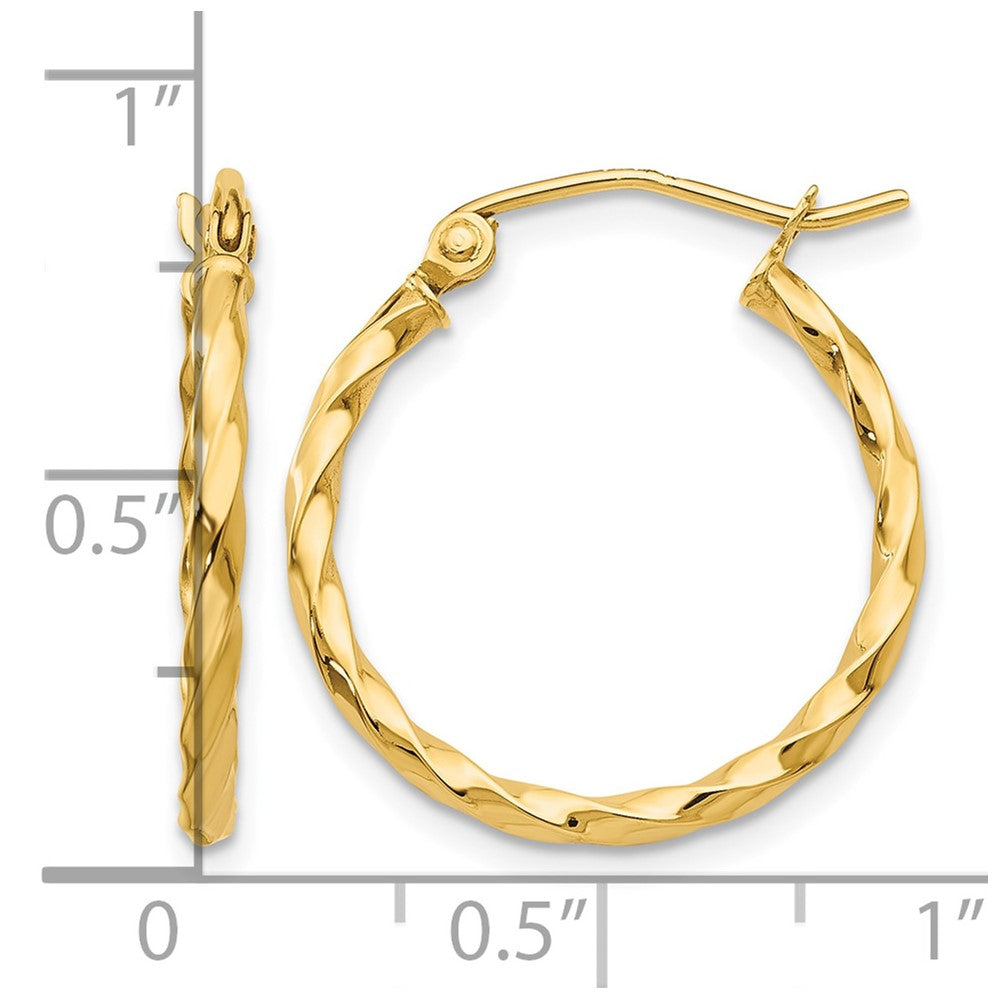 14k Twist Polished Hoop Earring