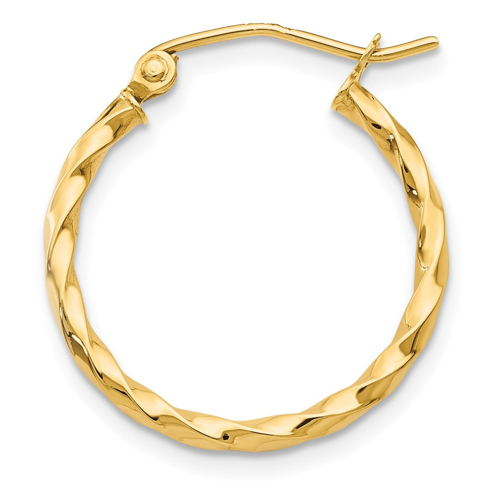 Single 14k Twist Polished Hoop Earring