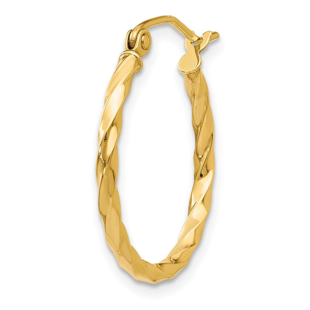 Single 14k Twist Polished Hoop Earring