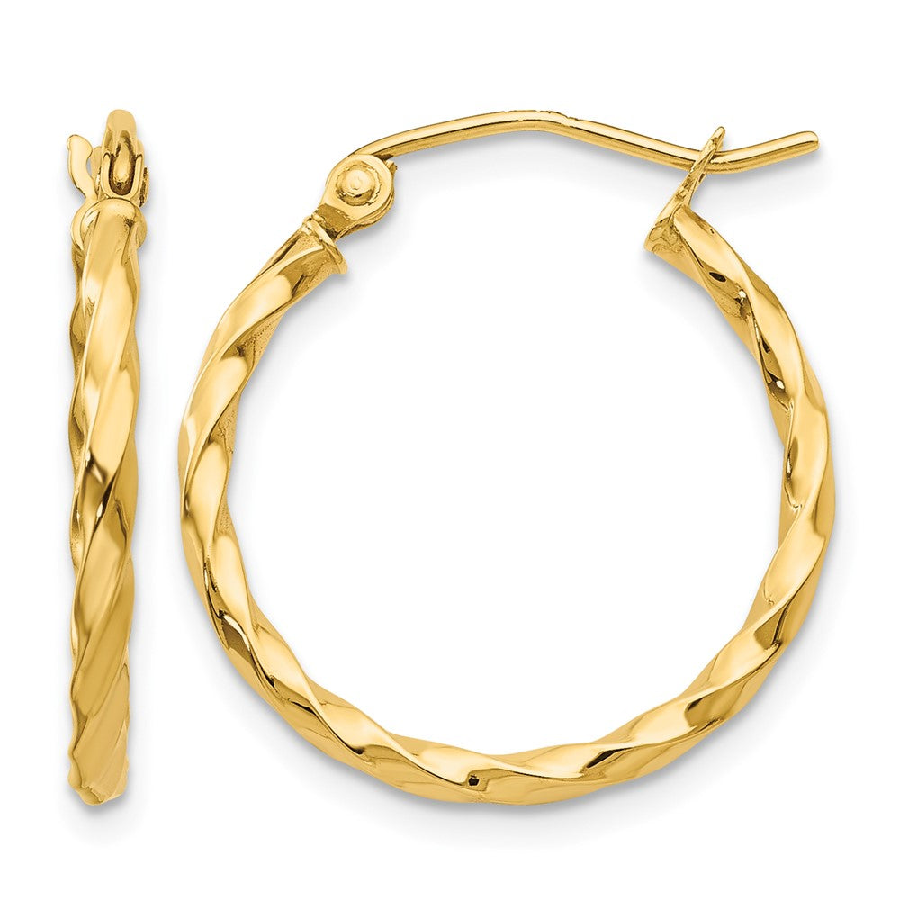 14k Twist Polished Hoop Earring