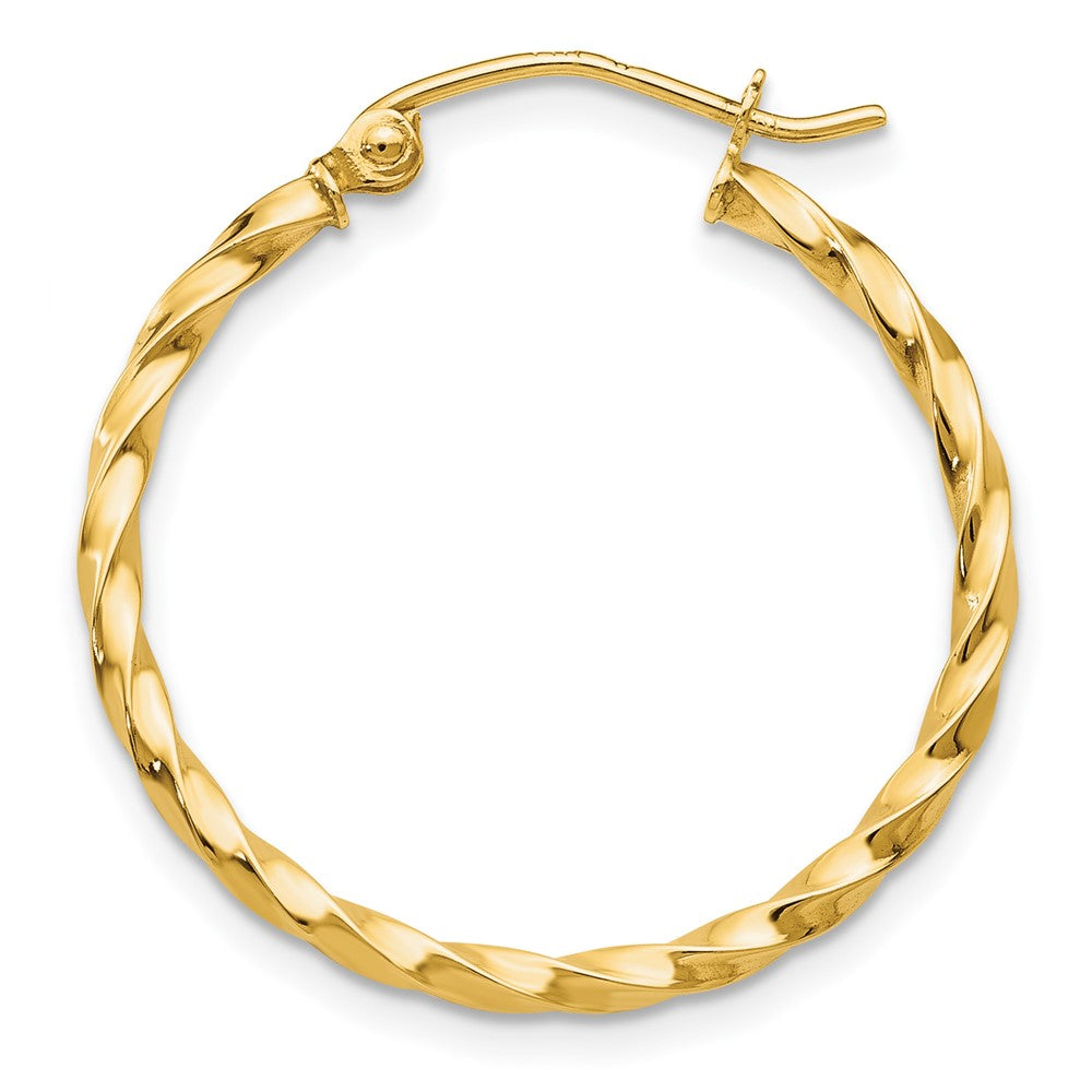 Single 14k Twist Polished Hoop Earring