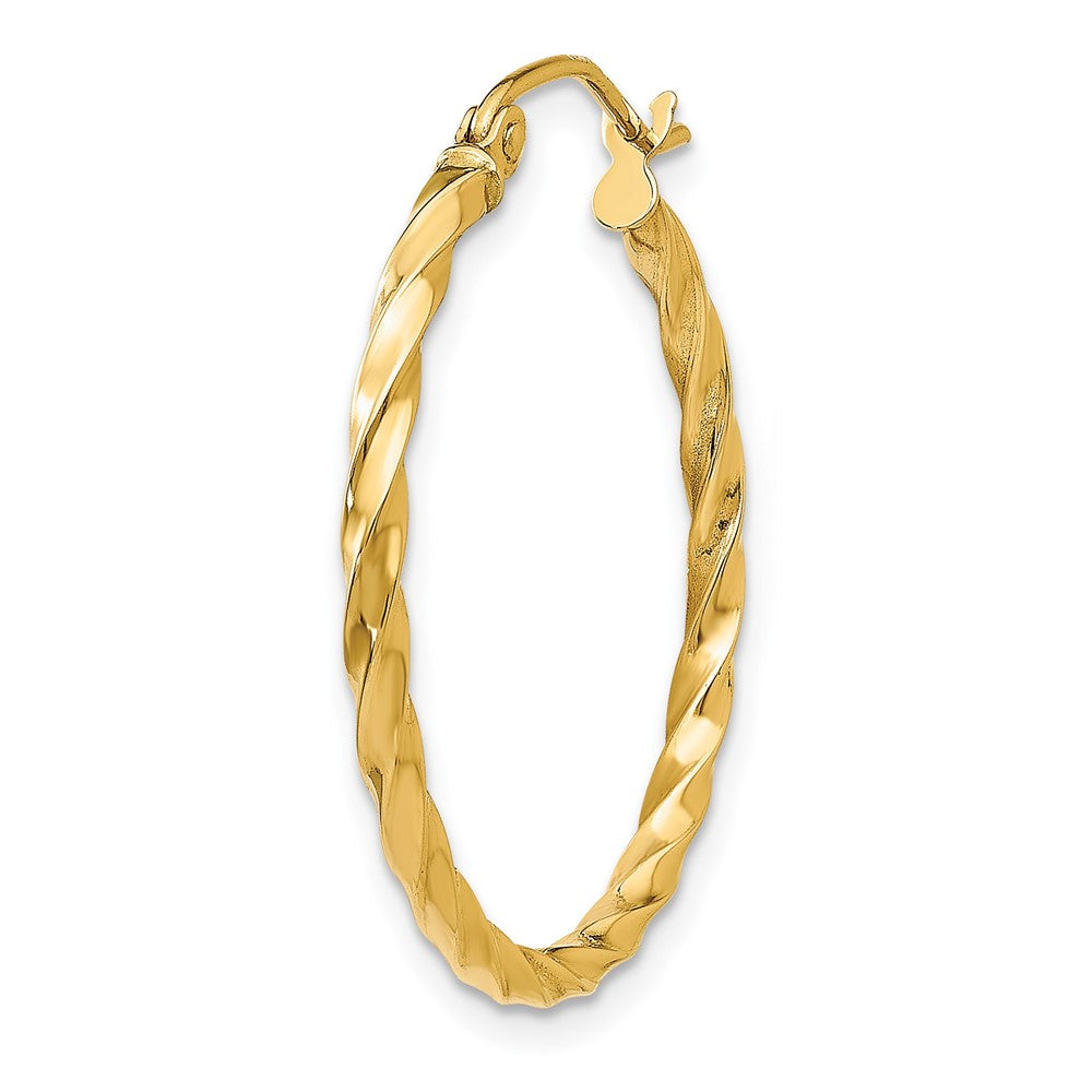 Single 14k Twist Polished Hoop Earring
