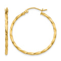 14k Twist Polished Hoop Earring