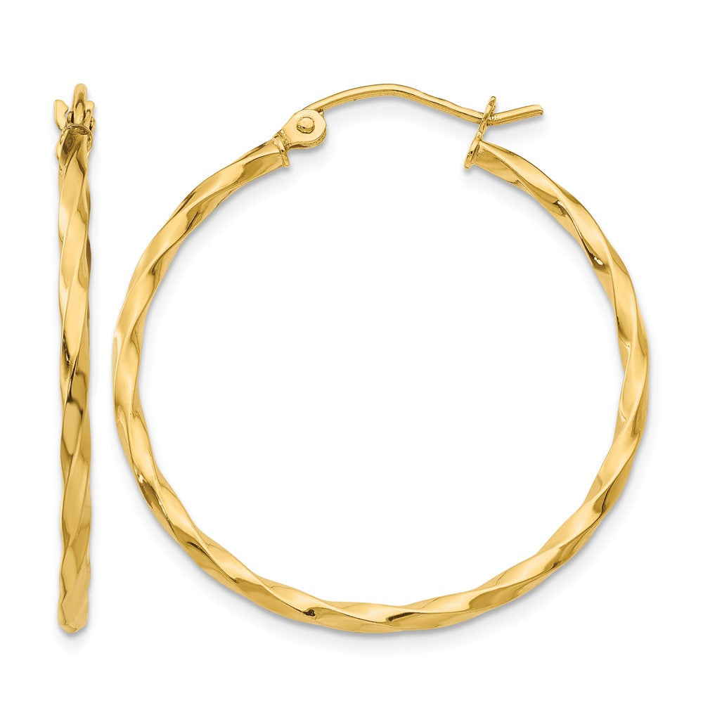14k Twist Polished Hoop Earring