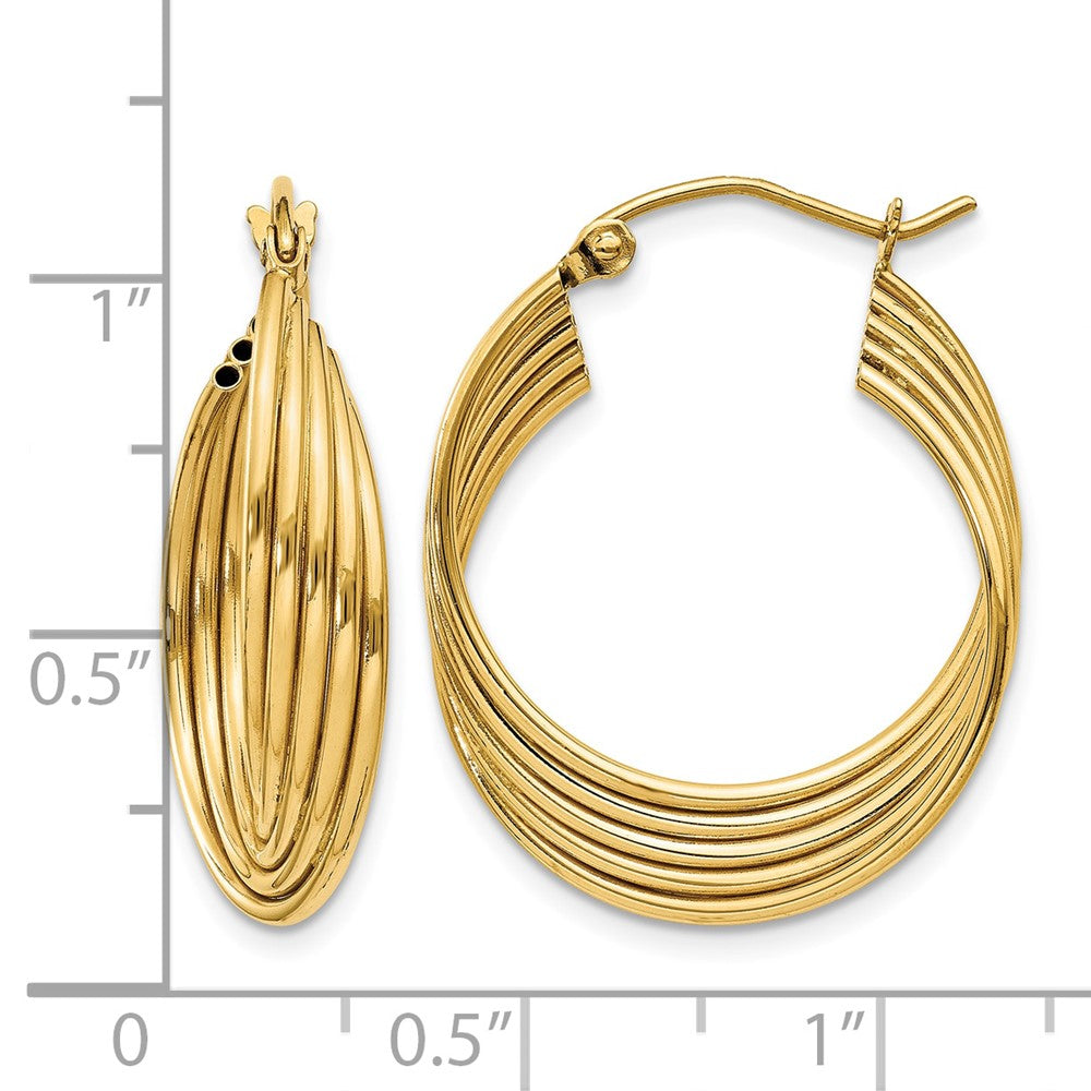 14k Lightweight Fancy Hoop Earrings