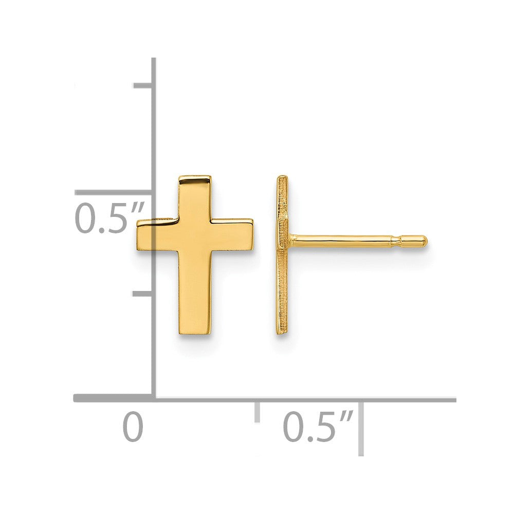 14k Polished Cross Earrings