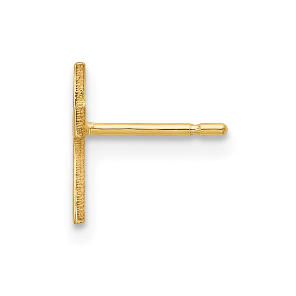 Single 14k Polished Cross Earring
