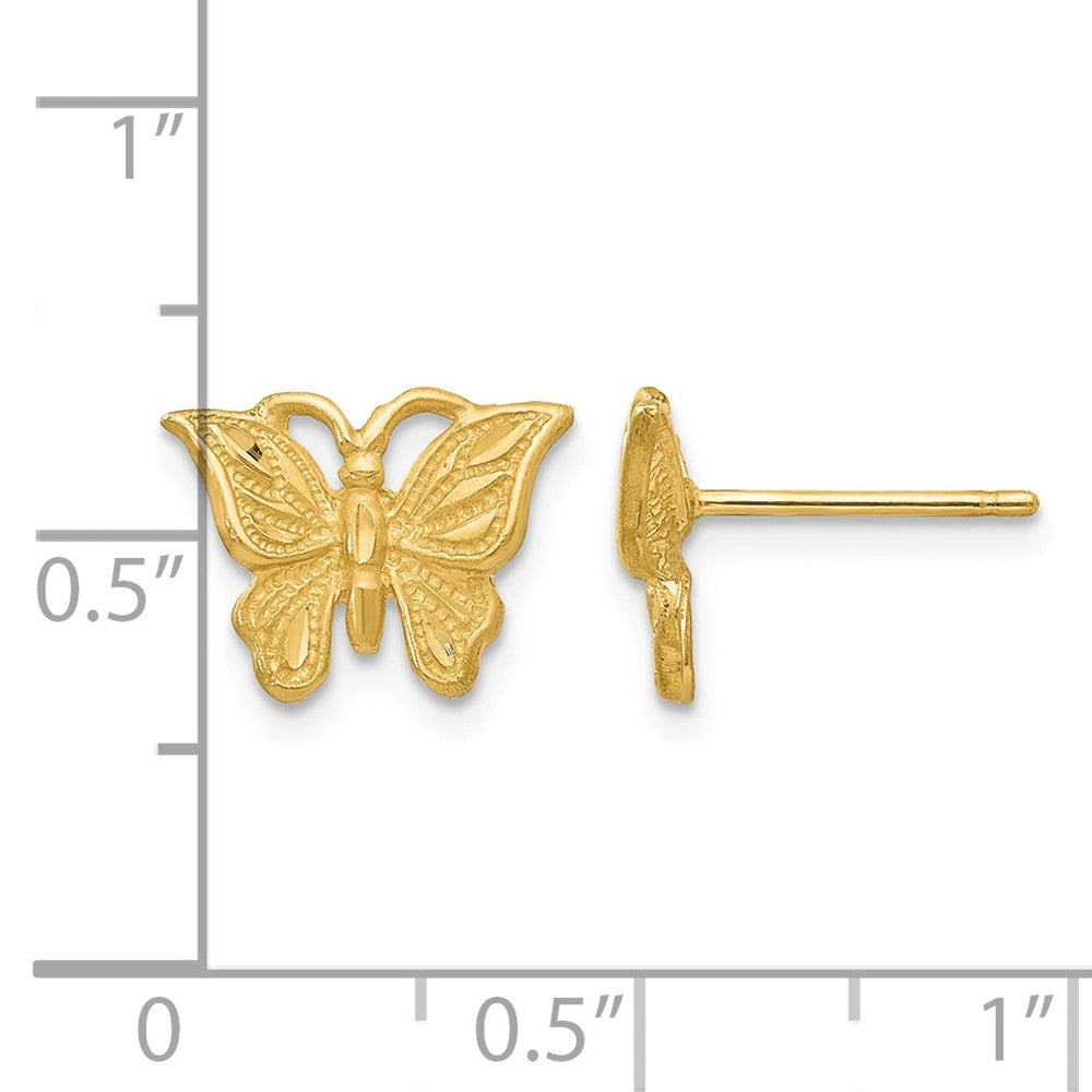 14K Diamond-cut Butterfly Earrings