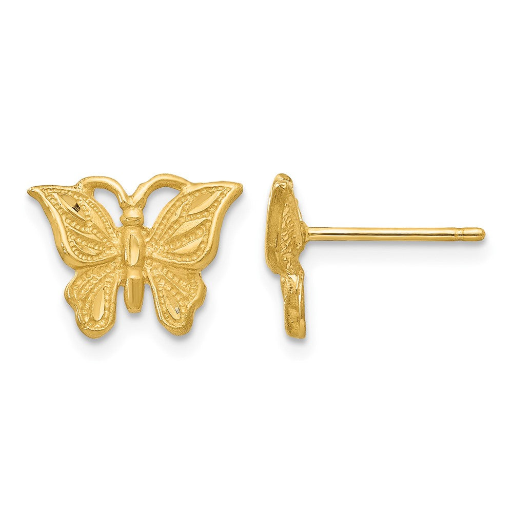 14K Diamond-cut Butterfly Earrings