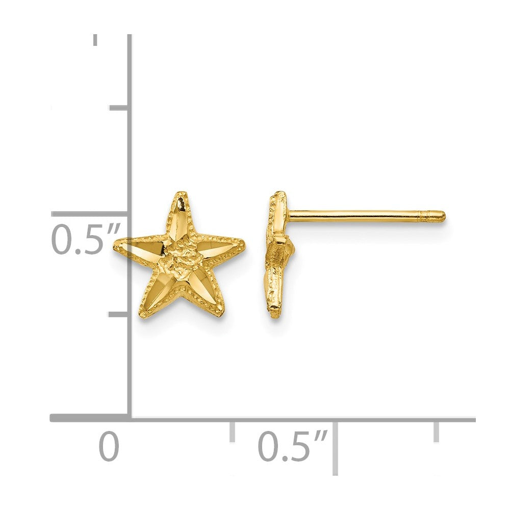14K Diamond-cut Starfish Earrings