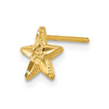Single 14K Diamond-cut Starfish Earring