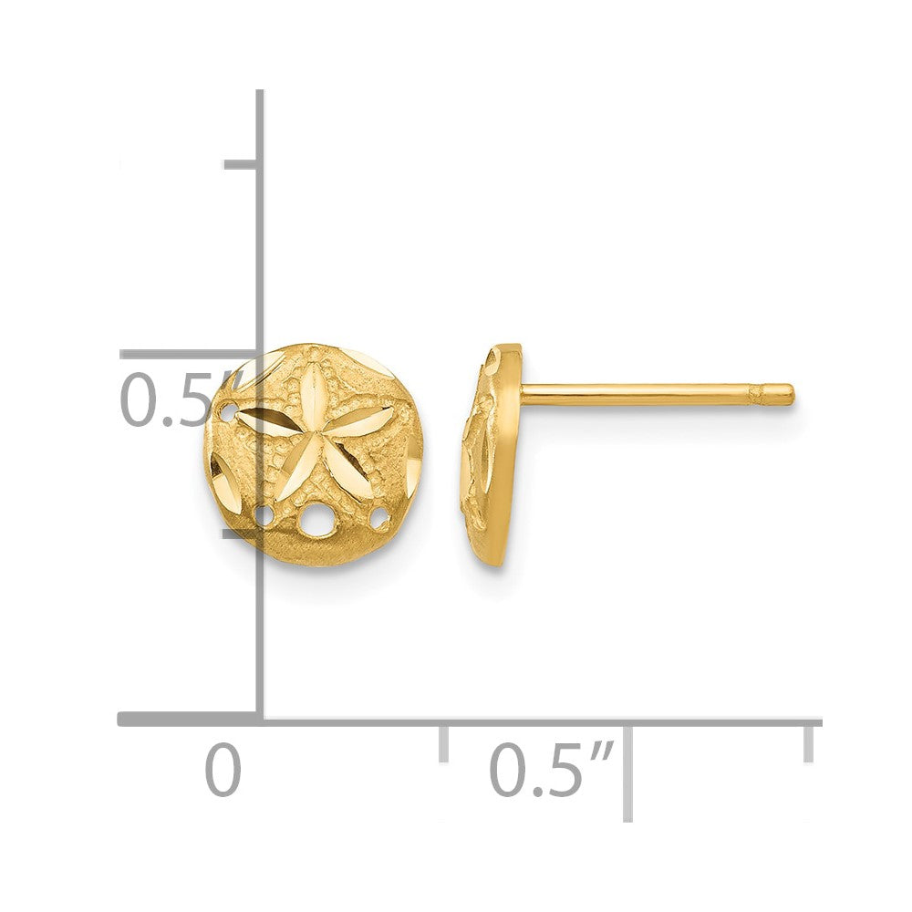 14K Diamond-cut Sand Dollar Earrings