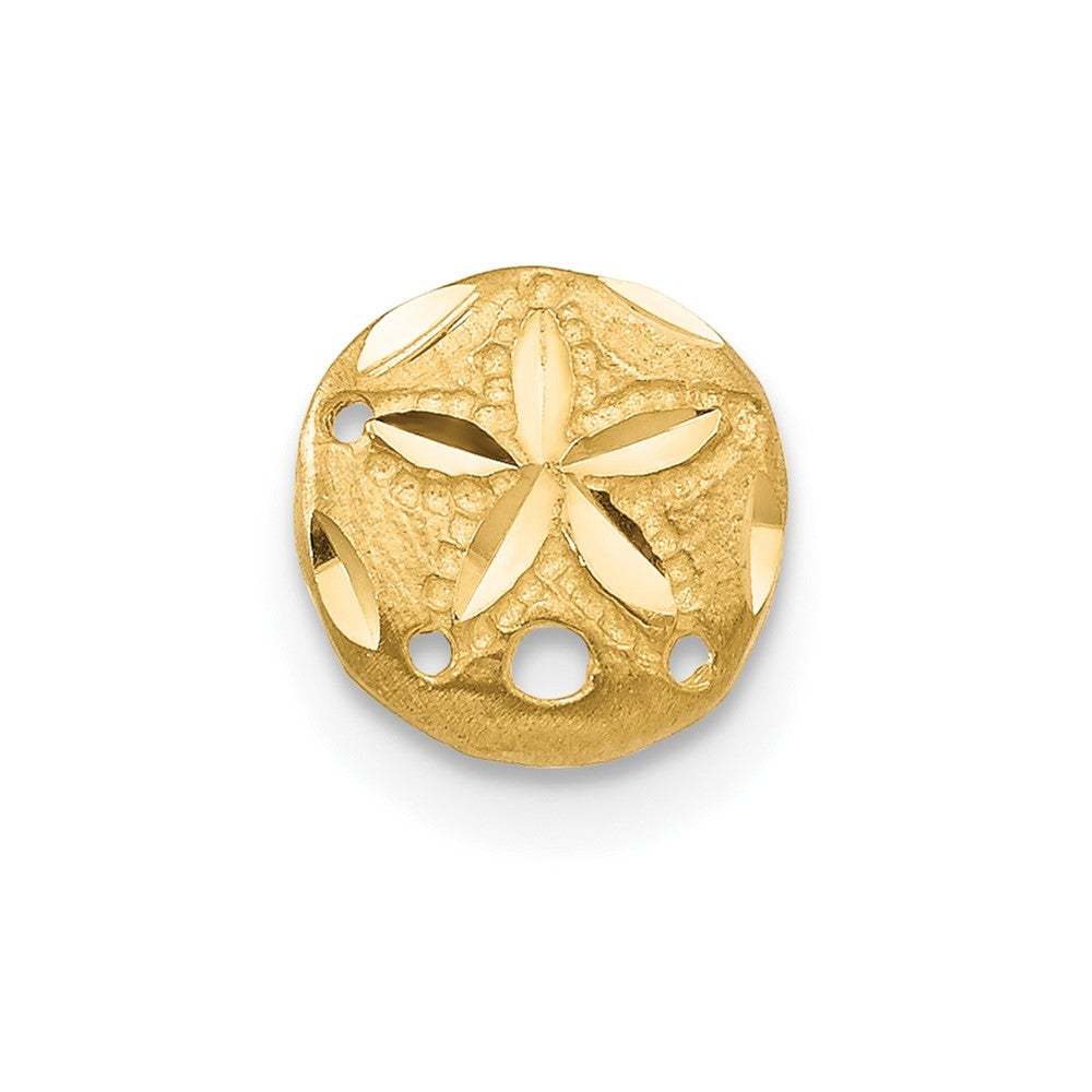 Single 14K Diamond-cut Sand Dollar Earring