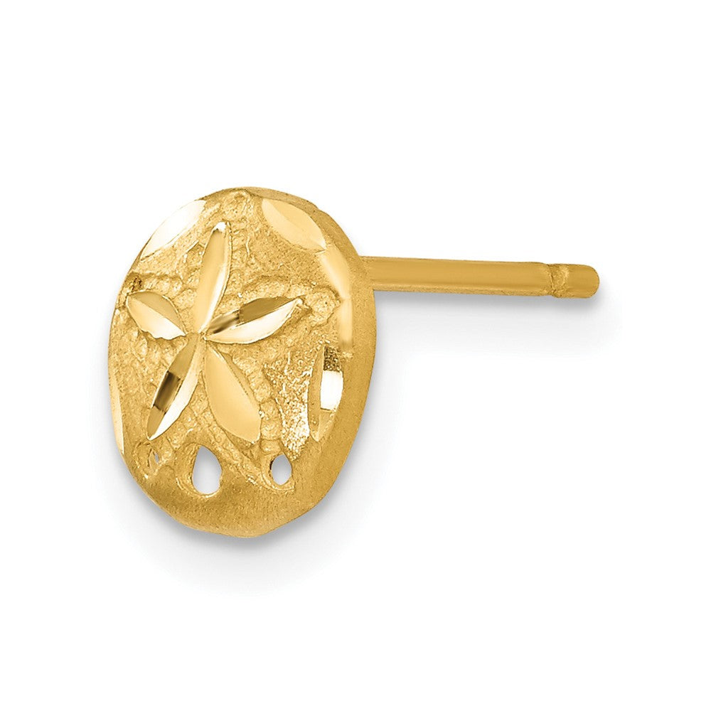Single 14K Diamond-cut Sand Dollar Earring