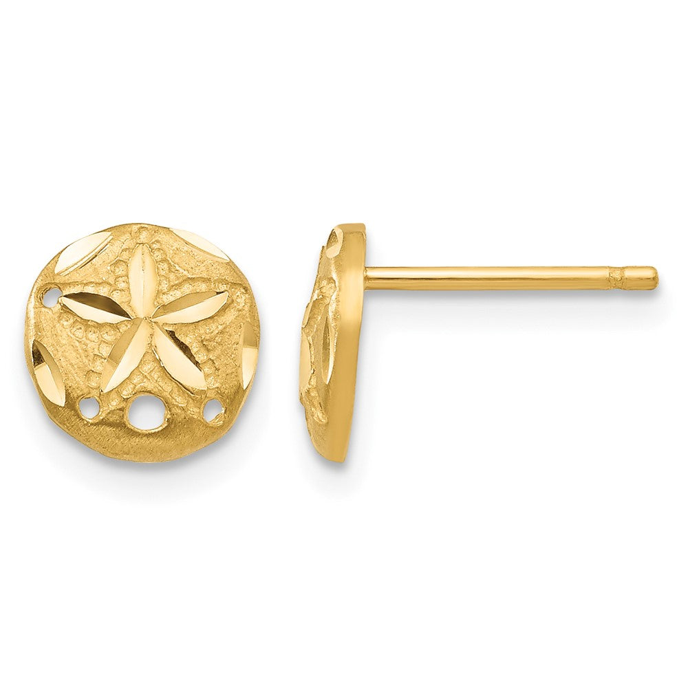 14K Diamond-cut Sand Dollar Earrings