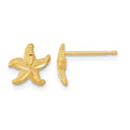 14k Satin Diamond-cut Starfish Post Earrings
