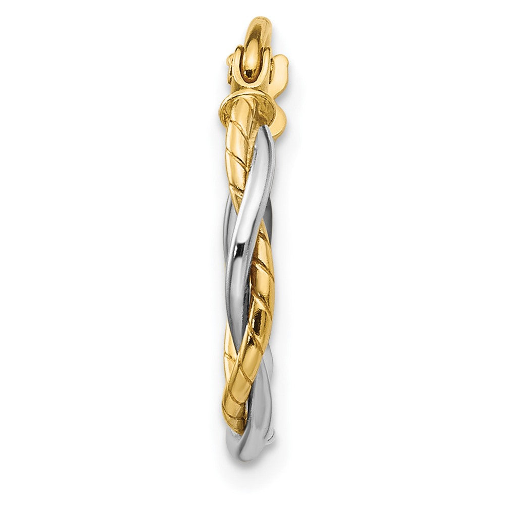 Single 14k Two-tone Polished 1.8mm Twisted Hoop Earring