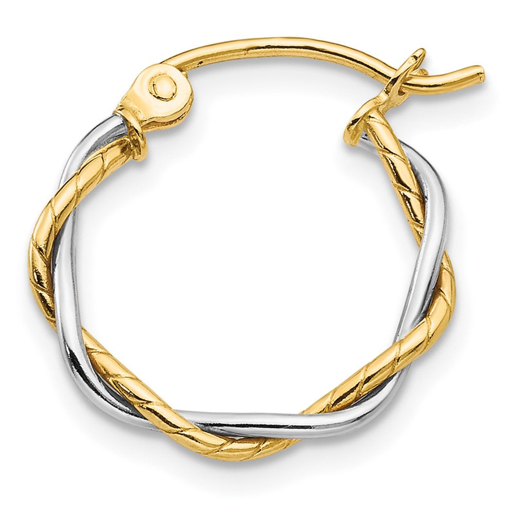 Single 14k Two-tone Polished 1.8mm Twisted Hoop Earring