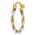 Single 14k Two-tone Polished 1.8mm Twisted Hoop Earring