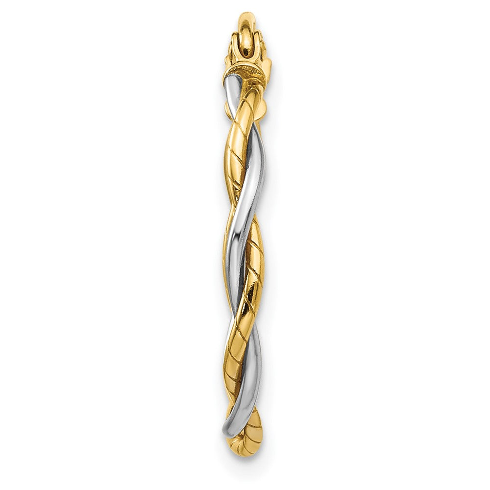 Single 14k Two-tone Polished1.8mm Twisted Hoop Earring