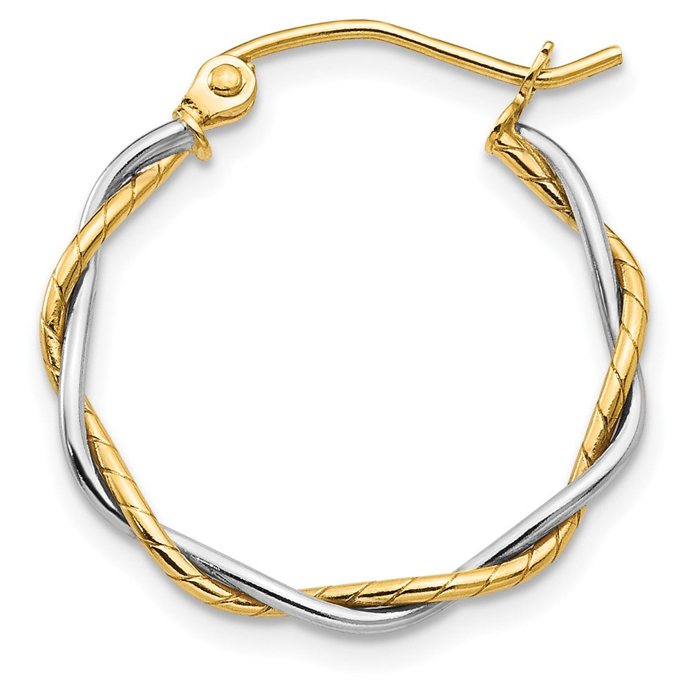 Single 14k Two-tone Polished1.8mm Twisted Hoop Earring