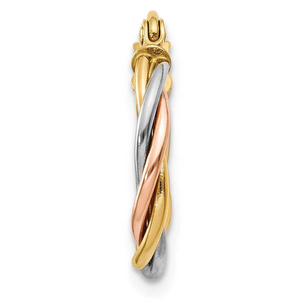 Single 14k Tri-color Polished 2.5mm Twisted Hoop Earring