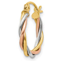 Single 14k Tri-color Polished 2.5mm Twisted Hoop Earring