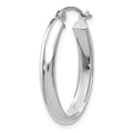 Single 14k White Gold Polished 3.5mm Oval Hoop Earring