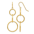 14k 3 Circle Dangle Wire Earrings
