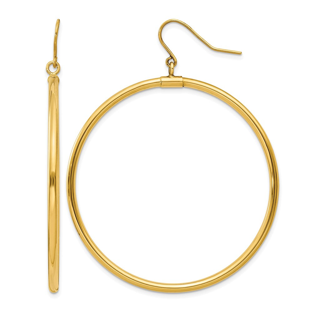14k Tube Hoop Dangle Earrings