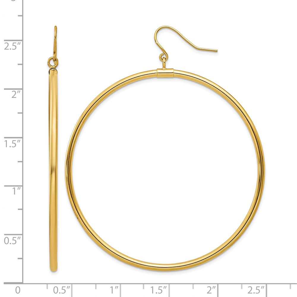 14k Tube Hoop Dangle Earrings