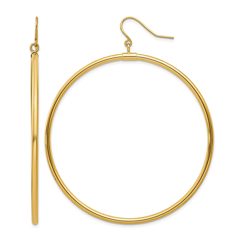 14k Tube Hoop Dangle Earrings