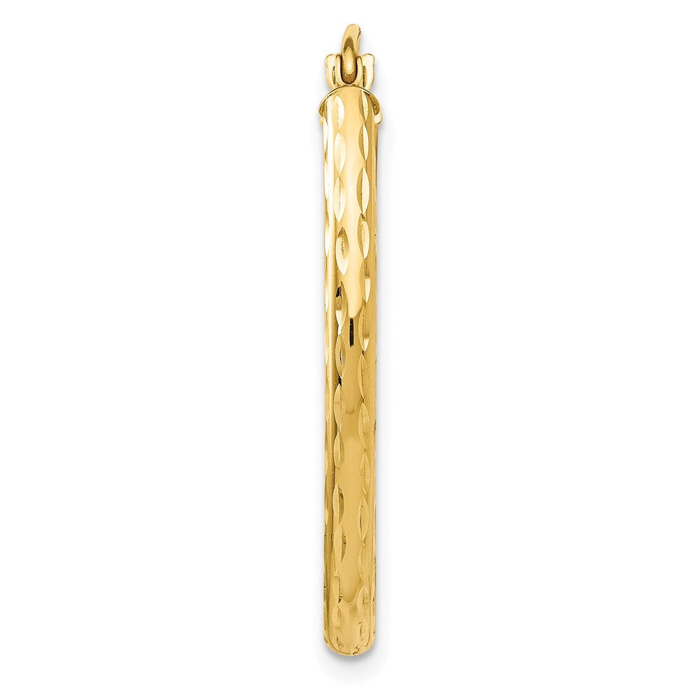 Single 14k Lightweight Diamond-cut Oval Hoop Earring