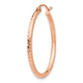 Single 14k Rose Gold Diamond-cut Polished Hoop Earring