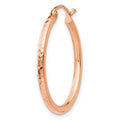 Single 14k Rose Gold Diamond-cut Polished Hoop Earring