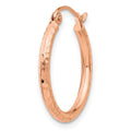 Single 14k Rose Gold Diamond-cut Polished Hoop Earring