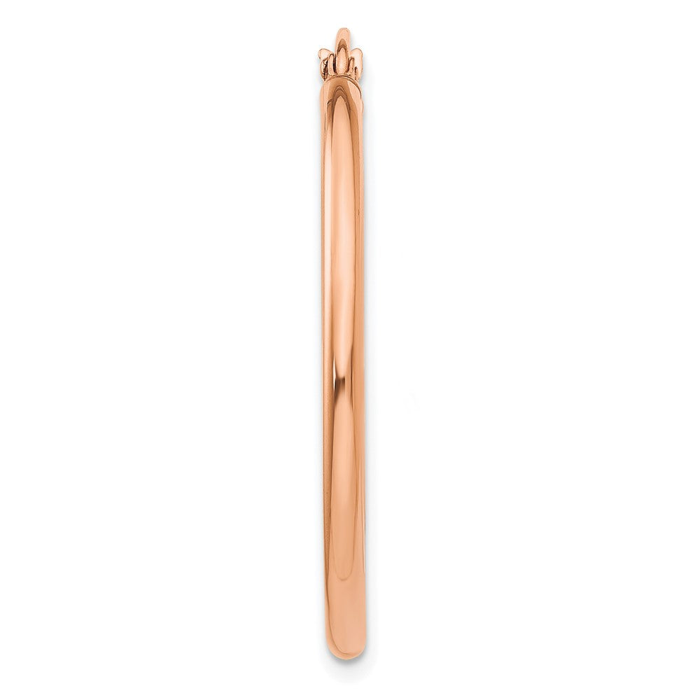 Single 14k Rose Gold Polished 2mm Lightweight Tube Hoop Earring