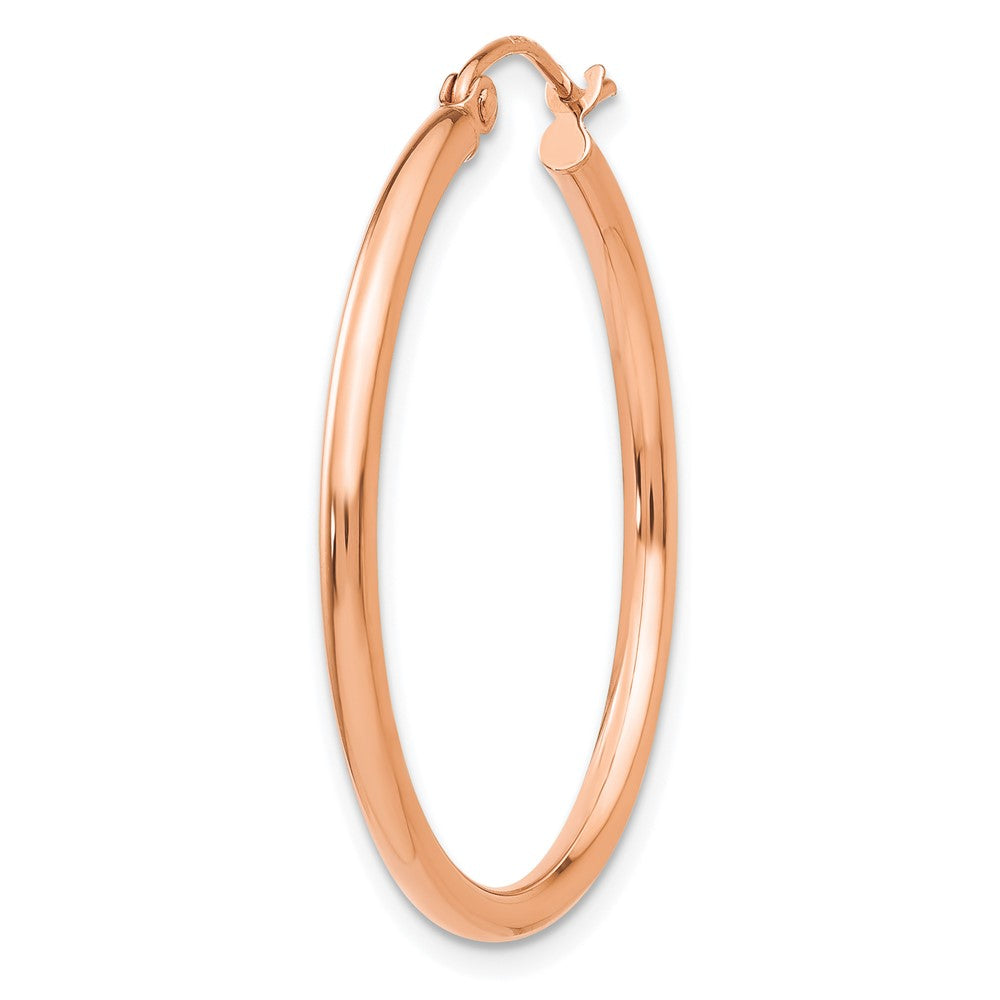 Single 14k Rose Gold Polished 2mm Lightweight Tube Hoop Earring