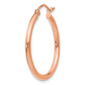 Single 14k Rose Gold Polished 2mm Lightweight Tube Hoop Earring