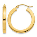14k 3mm Polished Square Hoop Earrings