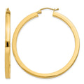 14k 3mm Polished Square Hoop Earrings