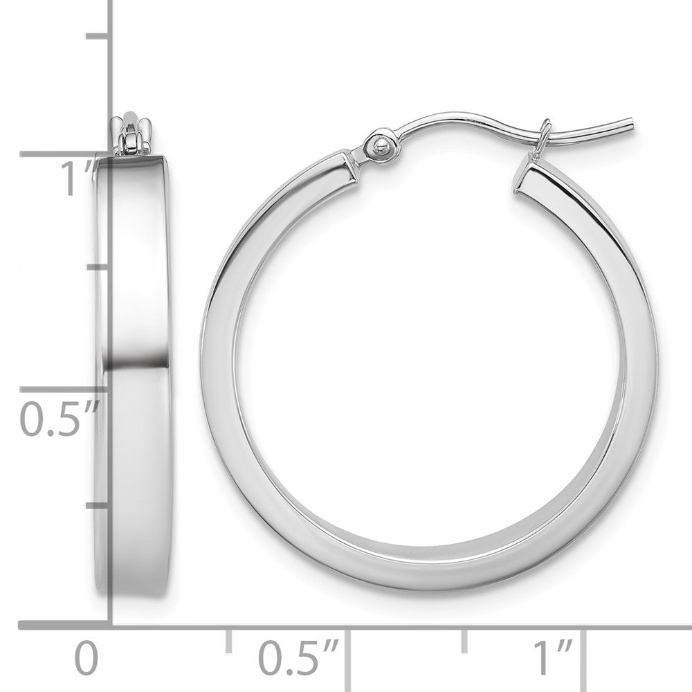 14k White Gold Polished Hoop Earring
