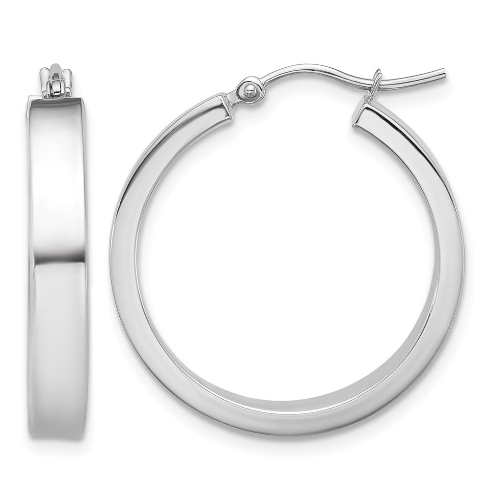 14k White Gold Polished Hoop Earring