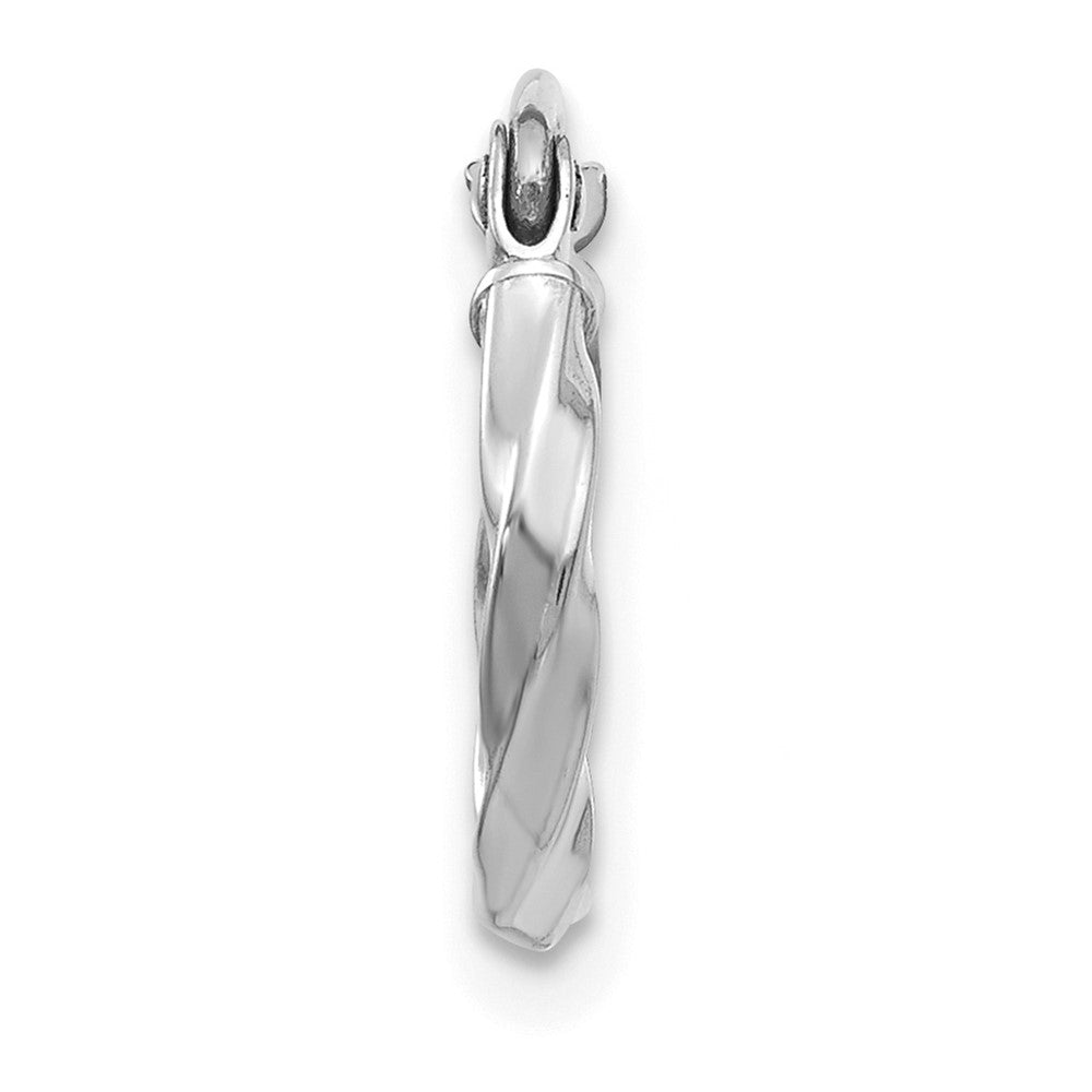 Single 14k WG Twist Polished Hoop Earring