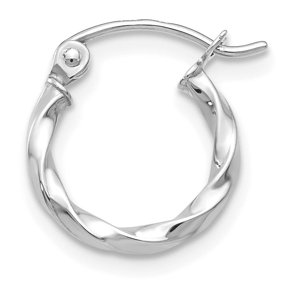Single 14k WG Twist Polished Hoop Earring