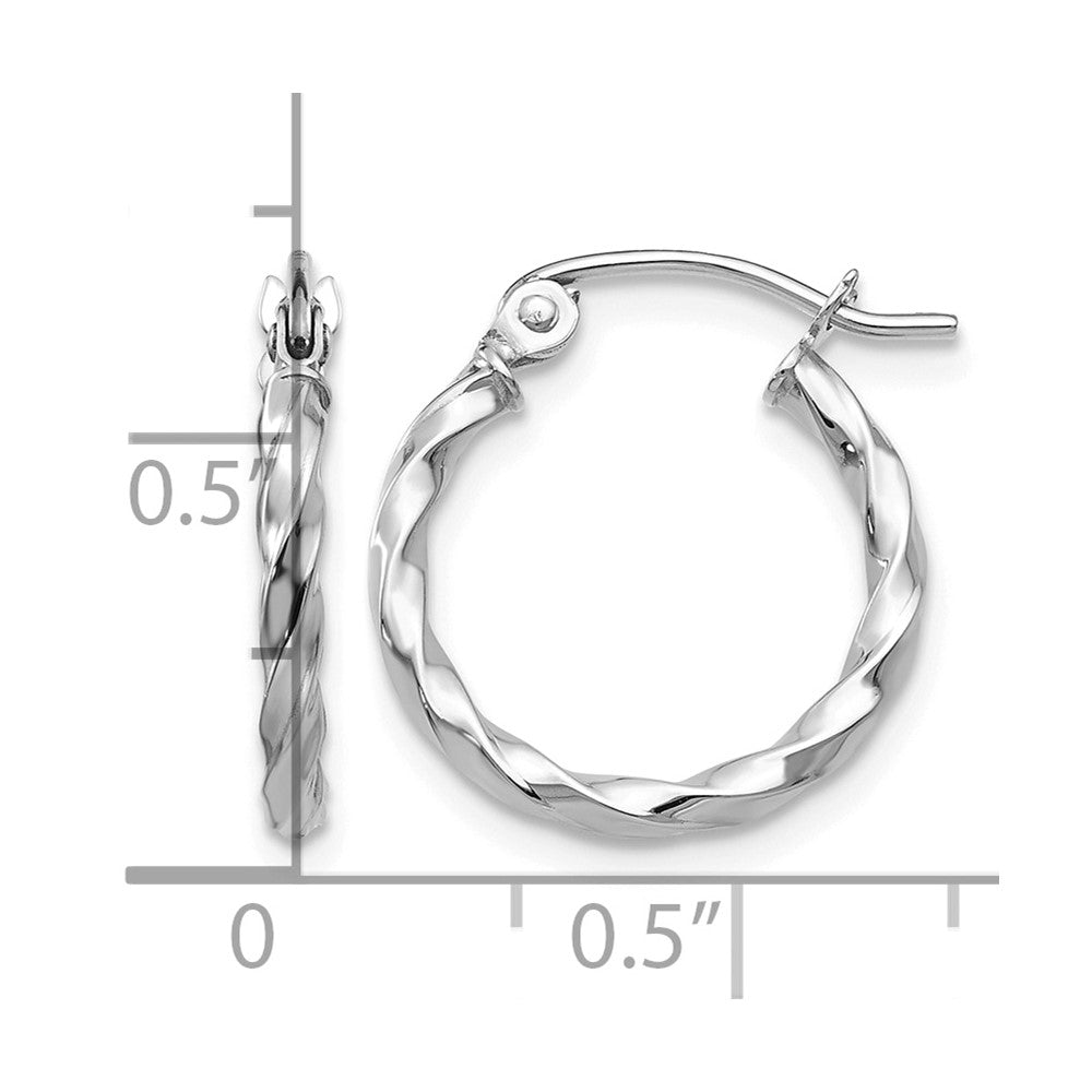 14k WG Twist Polished Hoop Earring
