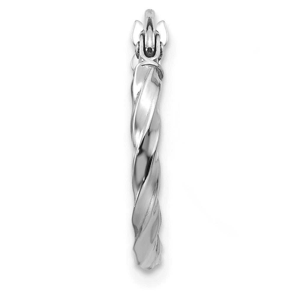 Single 14k WG Twist Polished Hoop Earring