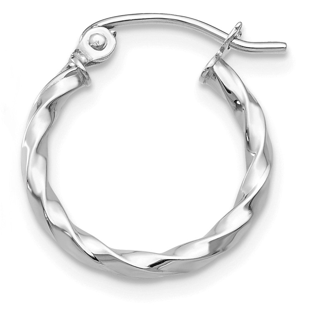 Single 14k WG Twist Polished Hoop Earring